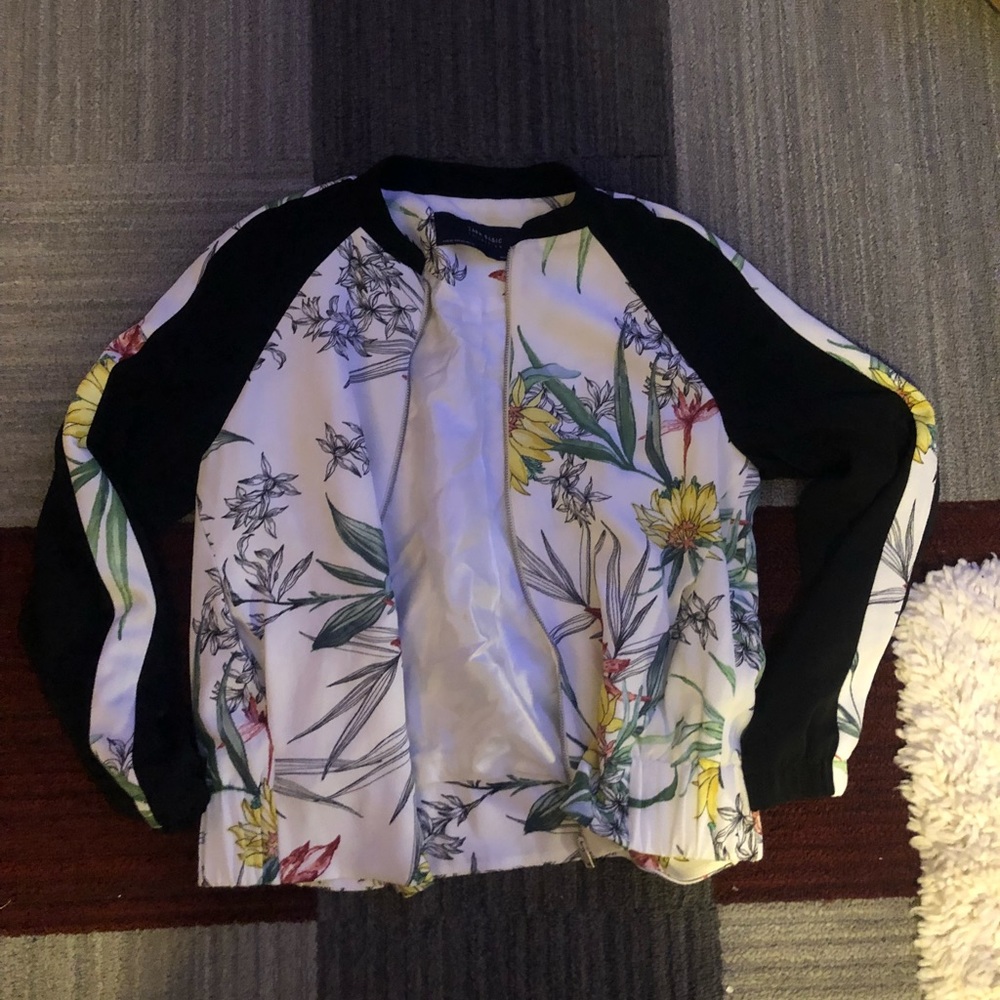 Zara floral bomber jacket